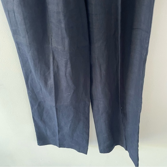 Brooks Brothers Black Pleated Wide-Leg Linen Trousers - 37266 - Picture 7 of 13